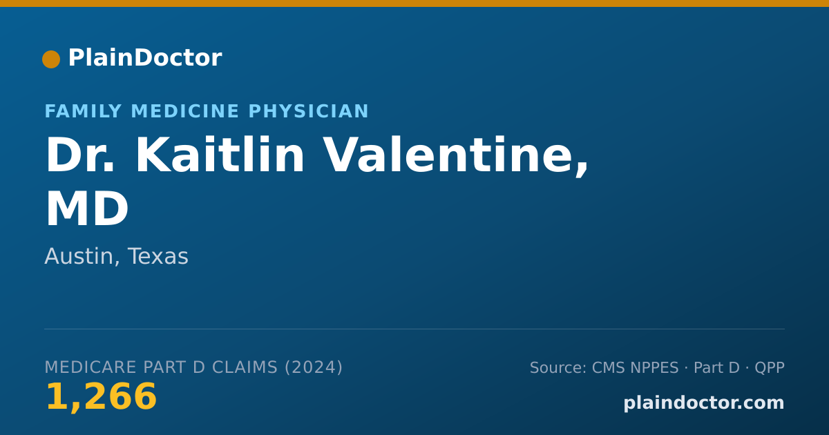 Shareable card for Kaitlin Valentine, MD - Family Medicine Physician, Austin, TX