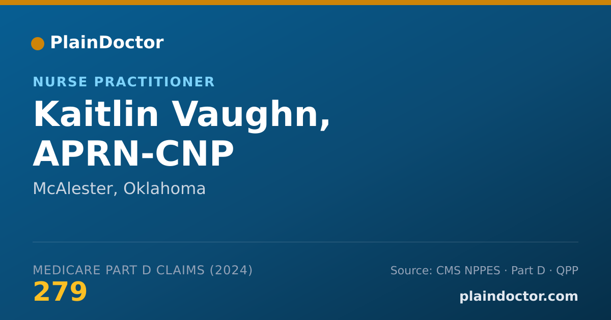 Shareable card for Kaitlin Vaughn, APRN-CNP - Nurse Practitioner, McAlester, OK