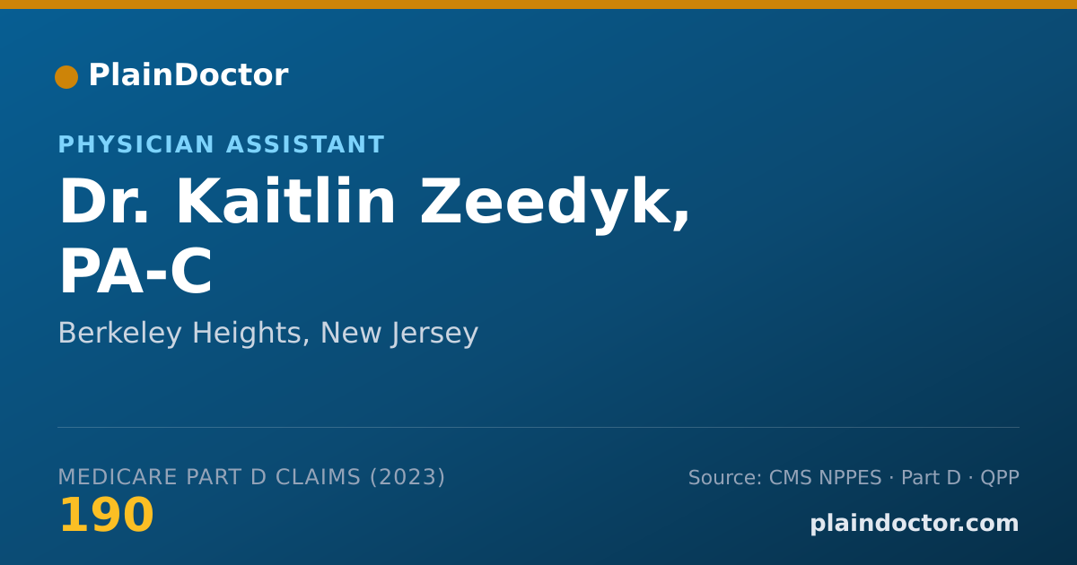 Shareable card for Kaitlin Zeedyk, PA-C - Physician Assistant, Berkeley Heights, NJ