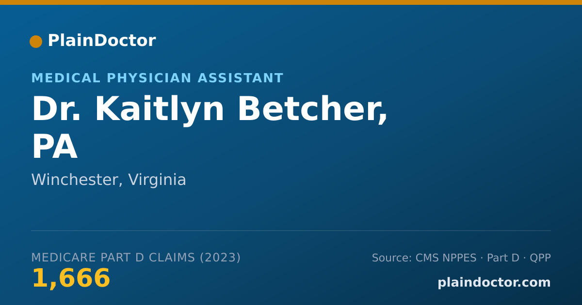 Shareable card for Kaitlyn Betcher, PA - Medical Physician Assistant, Winchester, VA