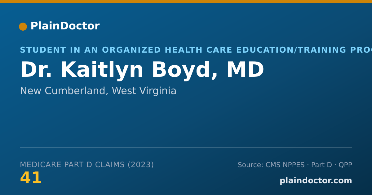 Shareable card for Kaitlyn Boyd, MD - Student in an Organized Health Care Education/Training Program, New Cumberland, WV