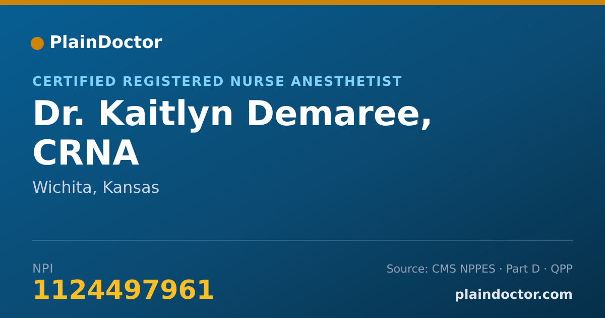 Shareable card for Kaitlyn Demaree, CRNA - Certified Registered Nurse Anesthetist, Wichita, KS