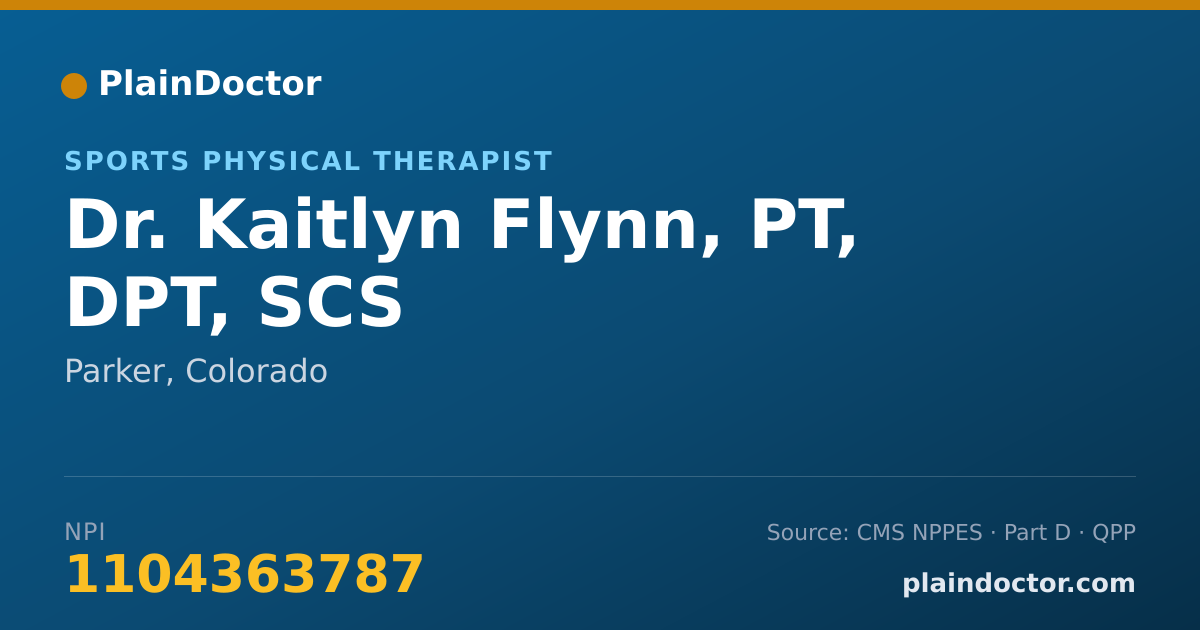 Shareable card for Kaitlyn Flynn, PT, DPT, SCS - Sports Physical Therapist, Parker, CO