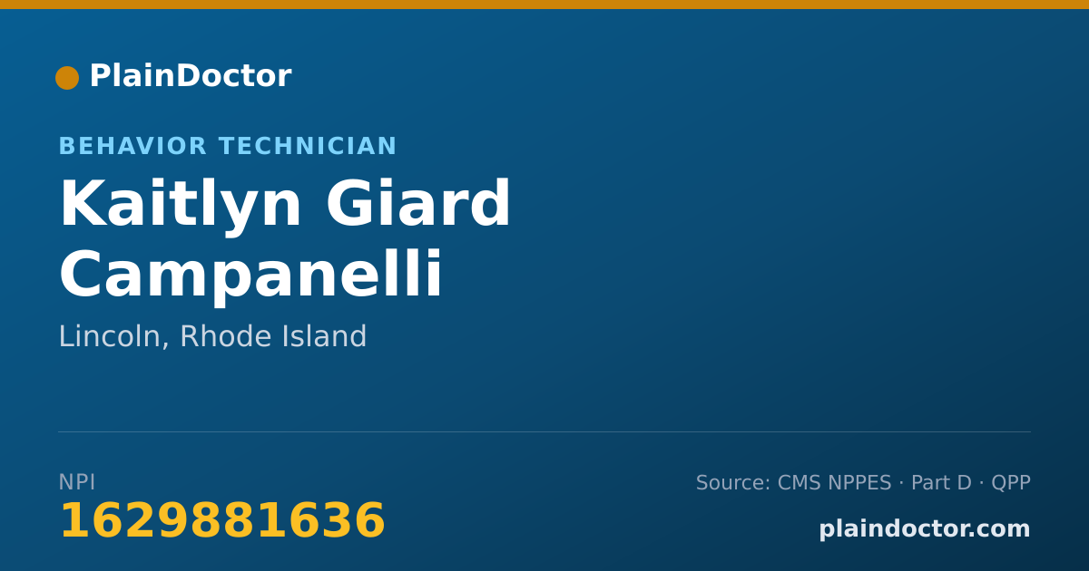 Shareable card for Kaitlyn Giard Campanelli - Behavior Technician, Lincoln, RI