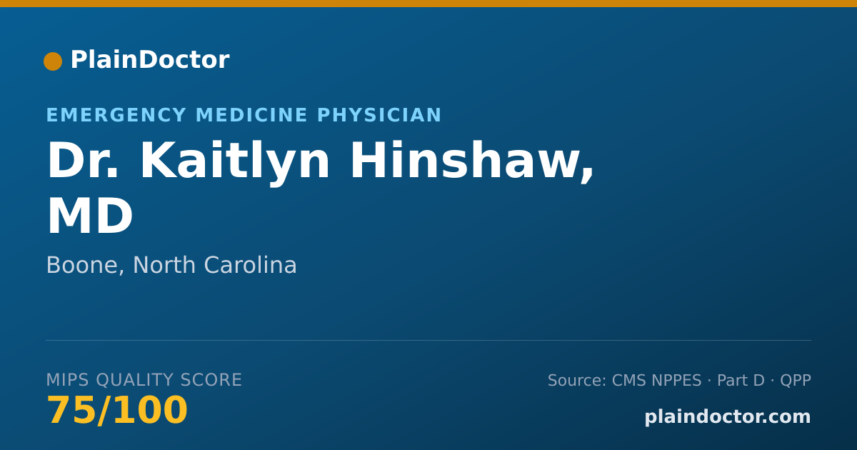 Shareable card for Kaitlyn Hinshaw, MD - Emergency Medicine Physician, Boone, NC