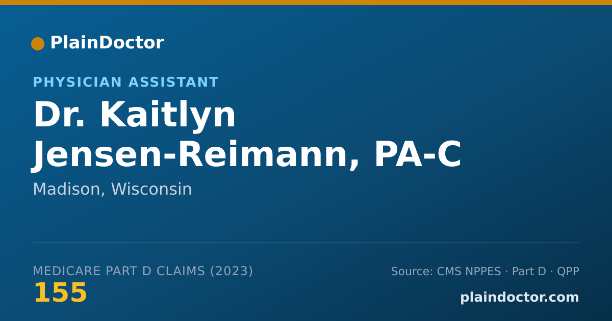 Shareable card for Kaitlyn Jensen-Reimann, PA-C - Physician Assistant, Madison, WI