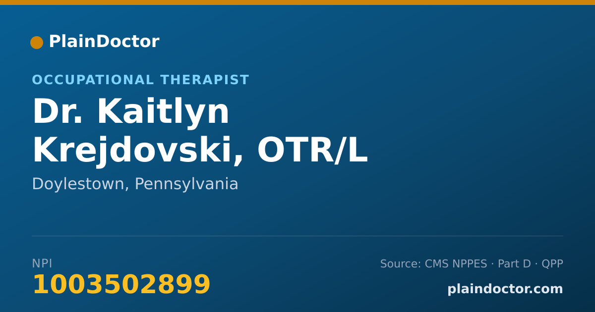 Shareable card for Kaitlyn Krejdovski, OTR/L - Occupational Therapist, Doylestown, PA
