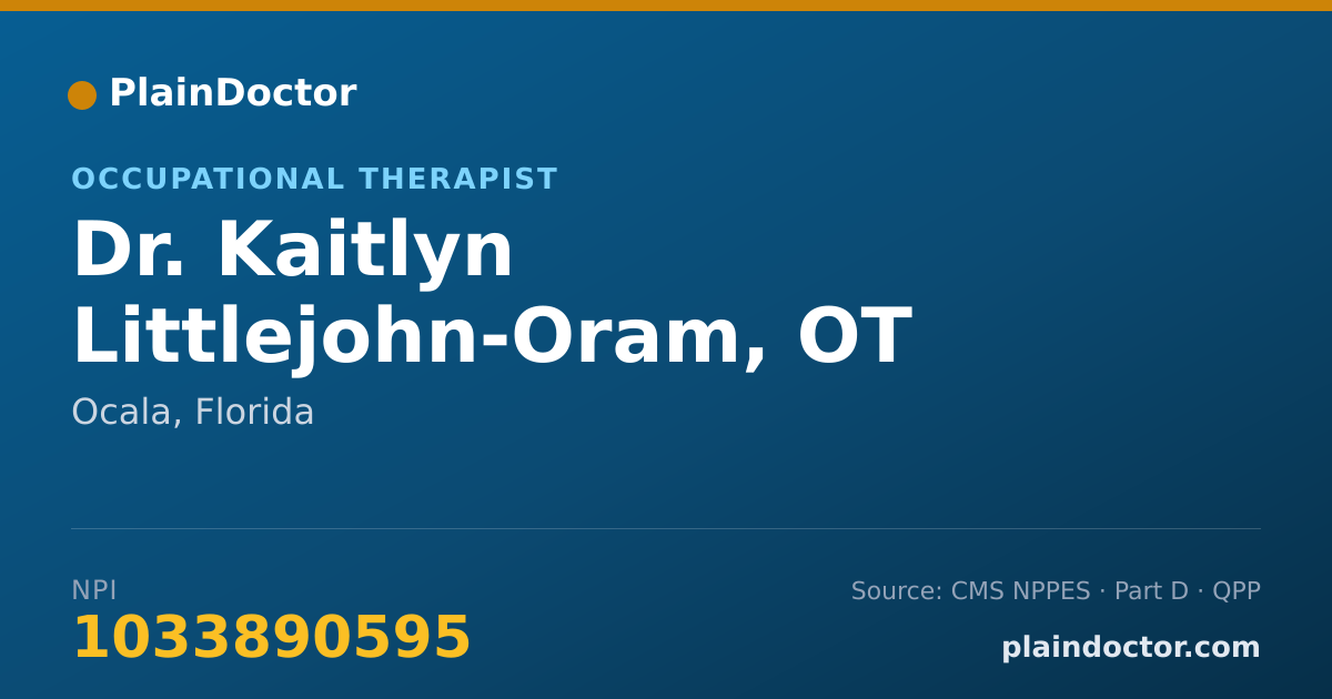 Shareable card for Kaitlyn Littlejohn-Oram, OT - Occupational Therapist, Ocala, FL