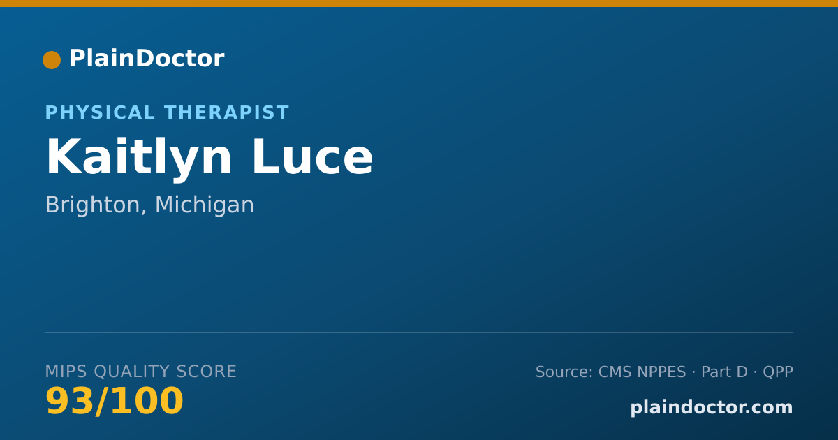 Shareable card for Kaitlyn Luce - Physical Therapist, Brighton, MI