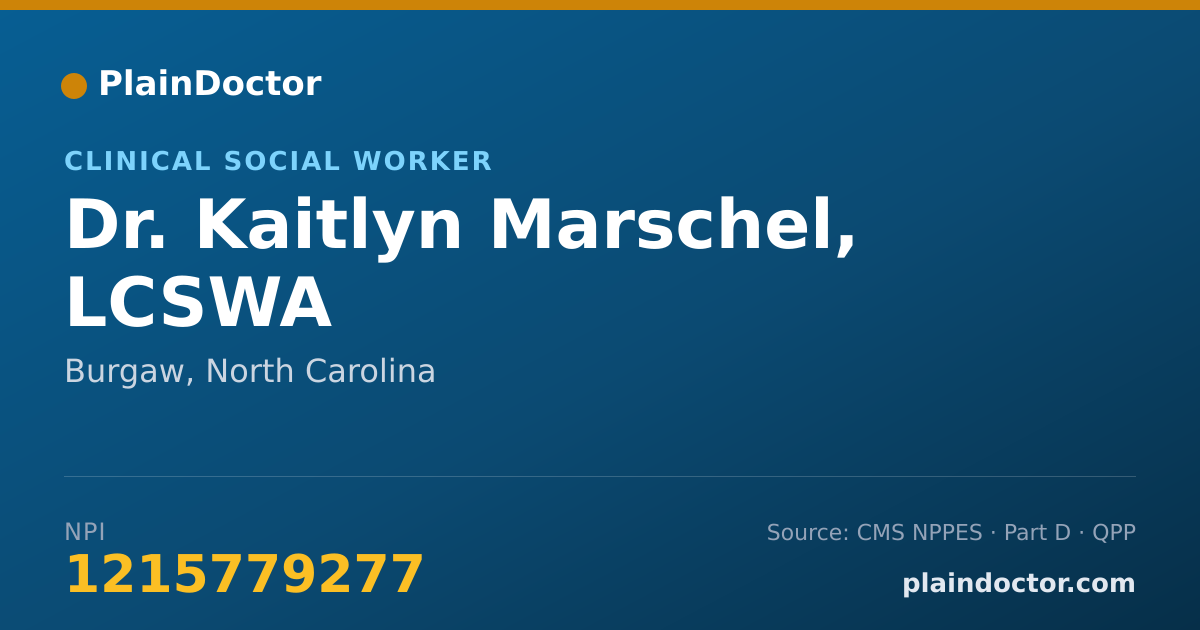 Shareable card for Kaitlyn Marschel, LCSWA - Clinical Social Worker, Burgaw, NC