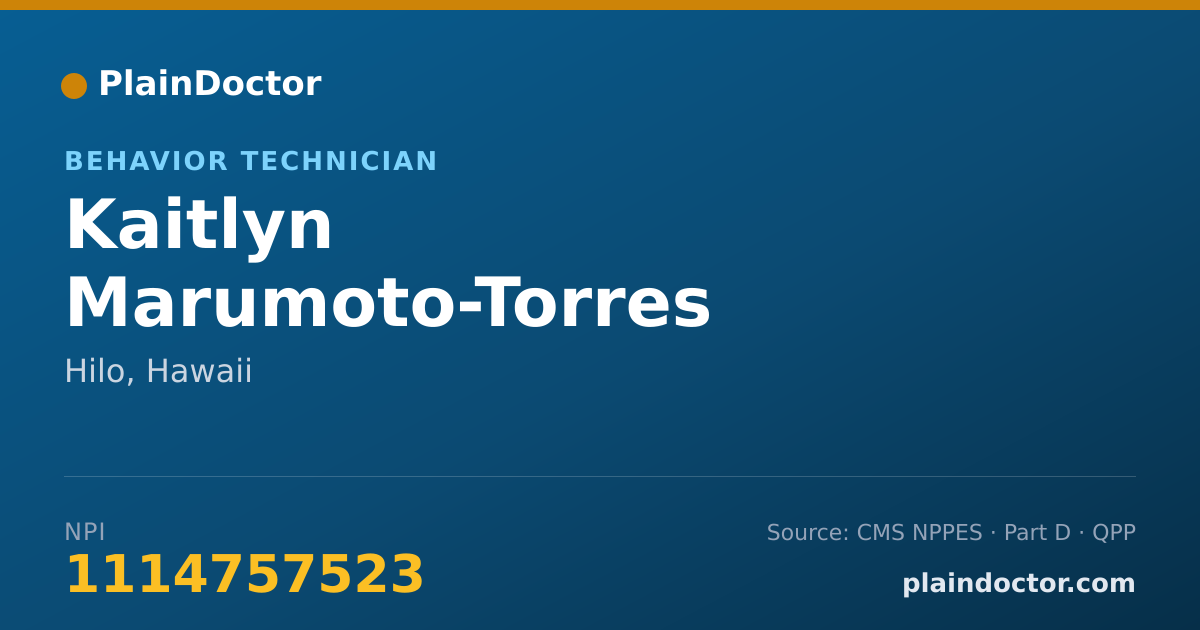 Shareable card for Kaitlyn Marumoto-Torres - Behavior Technician, Hilo, HI