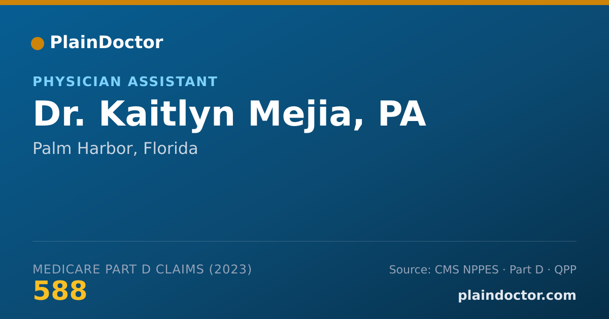 Shareable card for Kaitlyn Mejia, PA - Physician Assistant, Palm Harbor, FL
