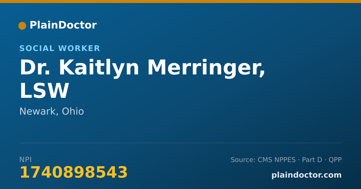 Shareable card for Kaitlyn Merringer, LSW - Social Worker, Newark, OH