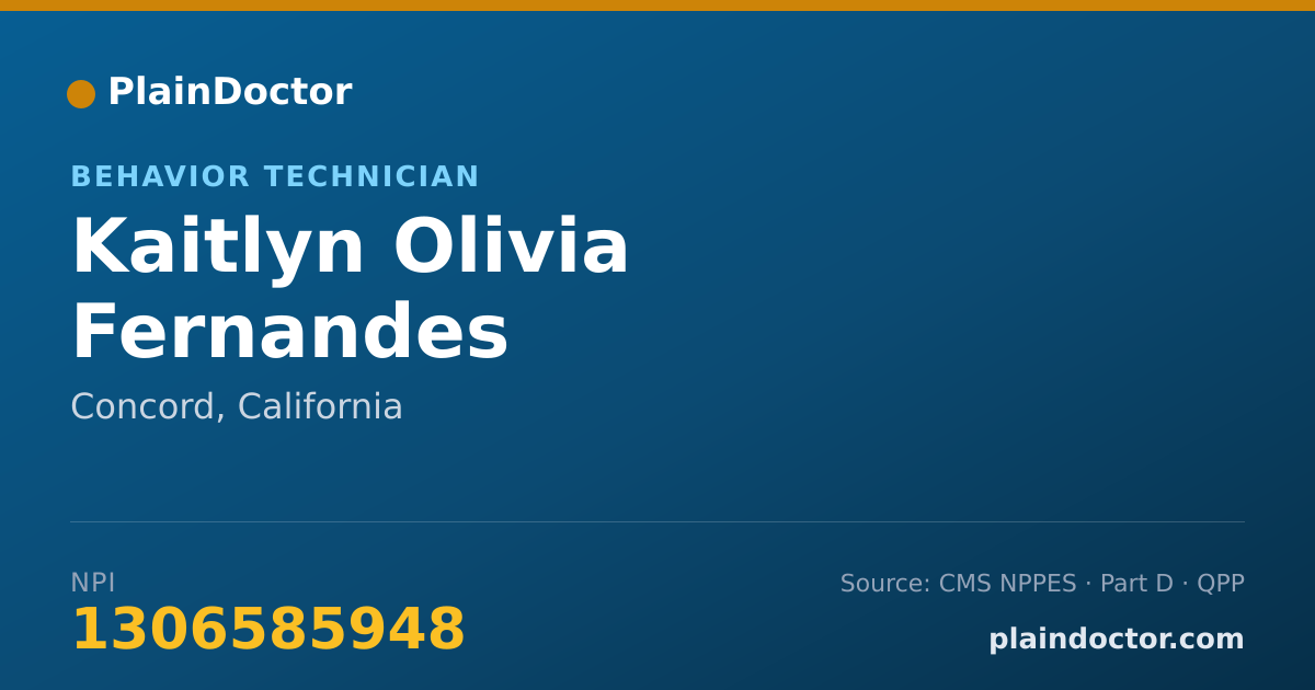 Shareable card for Kaitlyn Olivia Fernandes - Behavior Technician, Concord, CA