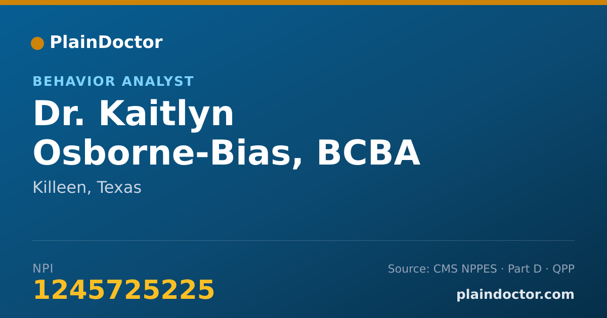 Shareable card for Kaitlyn Osborne-Bias, BCBA - Behavior Analyst, Killeen, TX