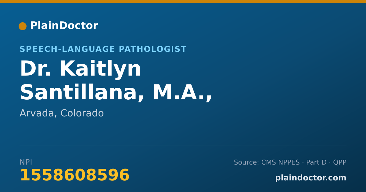 Shareable card for Kaitlyn Santillana, M.A., CCC-SLP - Speech-Language Pathologist, Arvada, CO