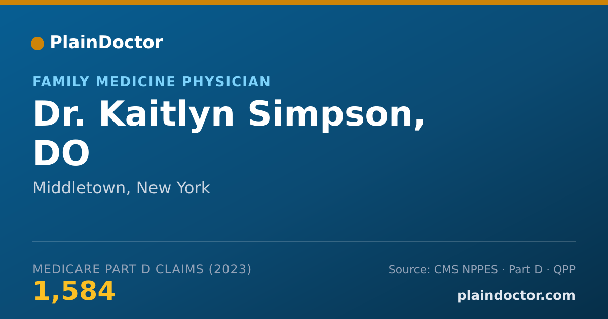 Shareable card for Kaitlyn Simpson, DO - Family Medicine Physician, Middletown, NY