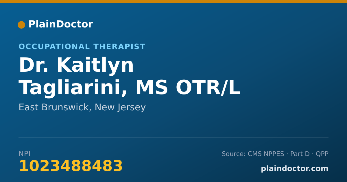 Shareable card for Kaitlyn Tagliarini, MS OTR/L - Occupational Therapist, East Brunswick, NJ