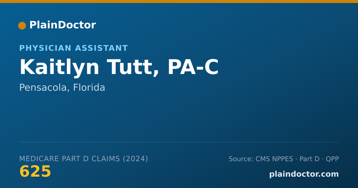 Shareable card for Kaitlyn Tutt, PA-C - Physician Assistant, Pensacola, FL