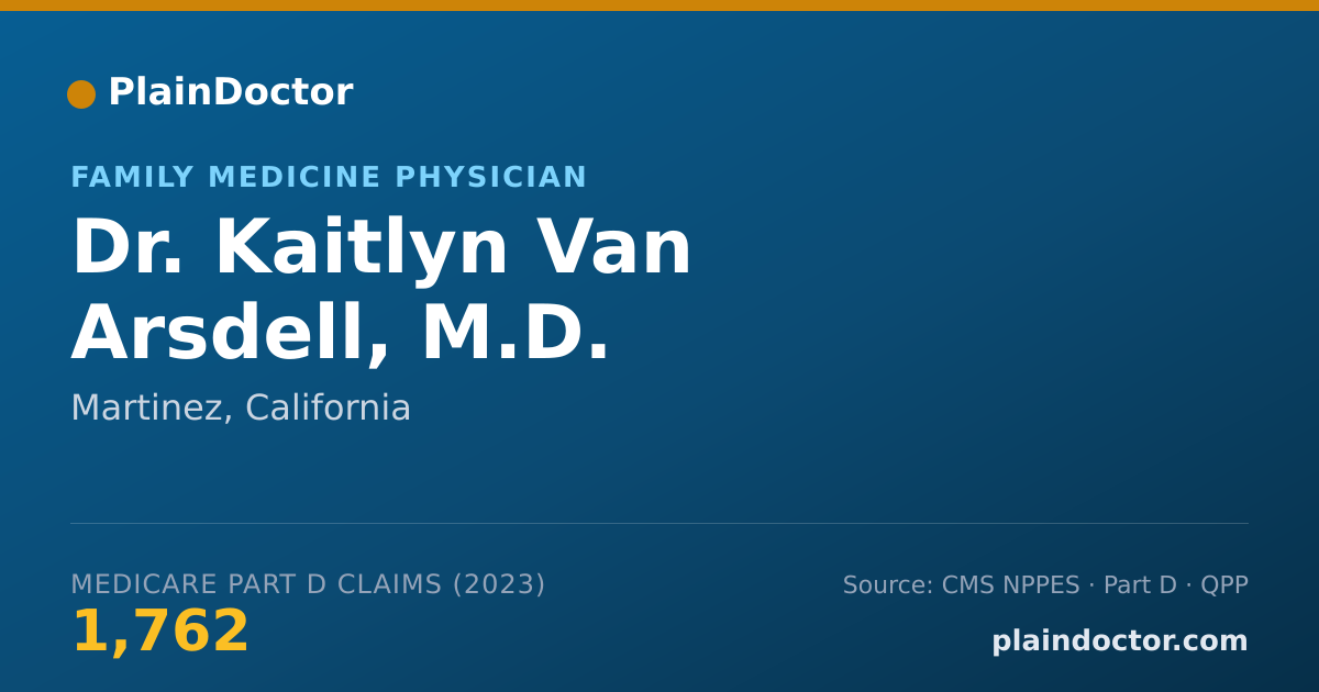 Shareable card for Kaitlyn Van Arsdell, M.D. - Family Medicine Physician, Martinez, CA