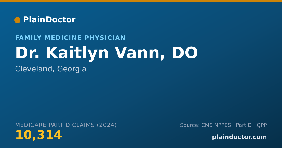 Shareable card for Kaitlyn Vann, DO - Family Medicine Physician, Cleveland, GA