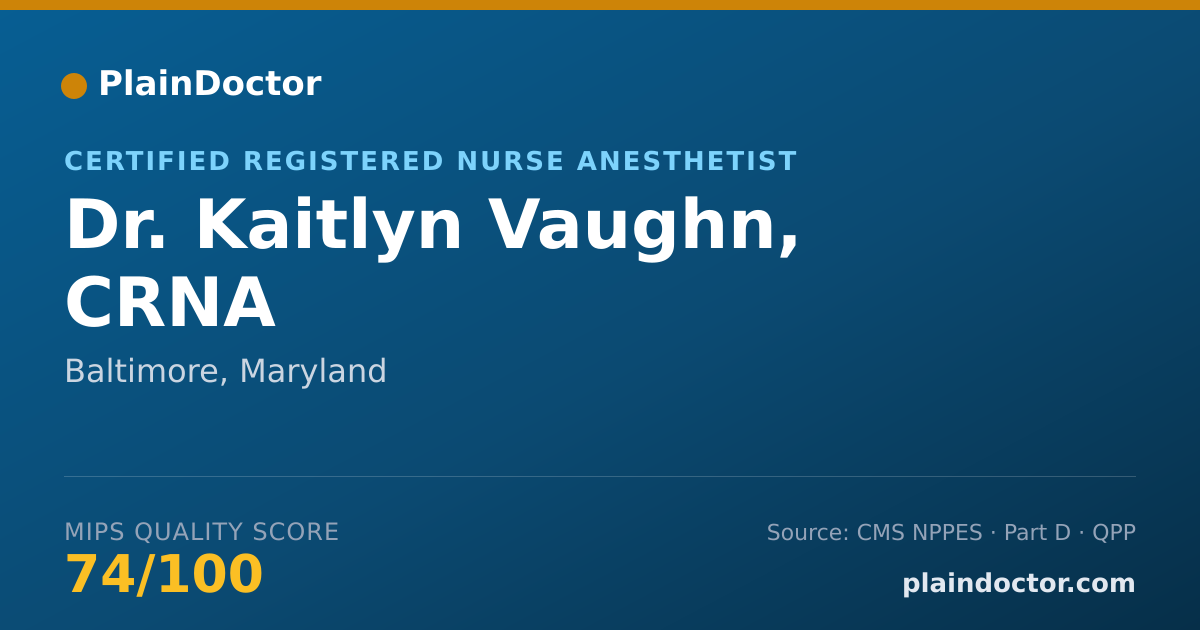 Shareable card for Kaitlyn Vaughn, CRNA - Certified Registered Nurse Anesthetist, Baltimore, MD