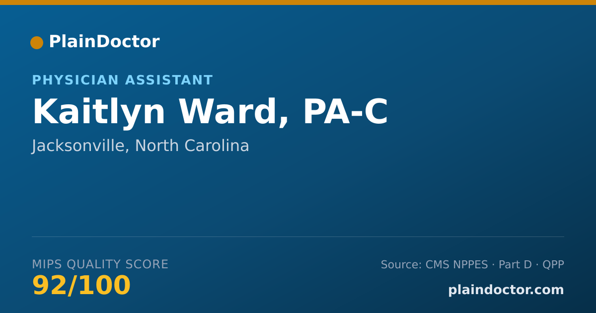 Shareable card for Kaitlyn Ward, PA-C - Physician Assistant, Jacksonville, NC