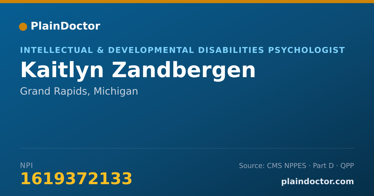 Shareable card for Kaitlyn Zandbergen - Intellectual & Developmental Disabilities Psychologist, Grand Rapids, MI