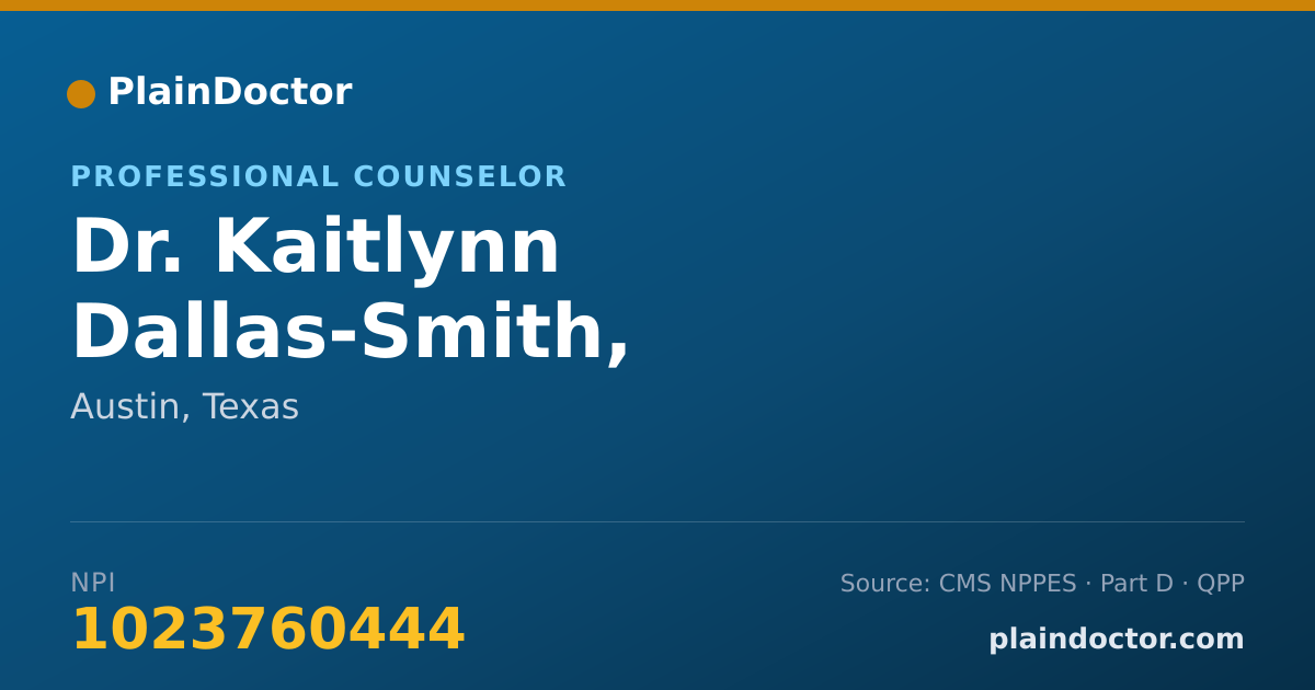 Shareable card for Kaitlynn Dallas-Smith, LPC-ASSOC LMFT-ASSOC - Professional Counselor, Austin, TX