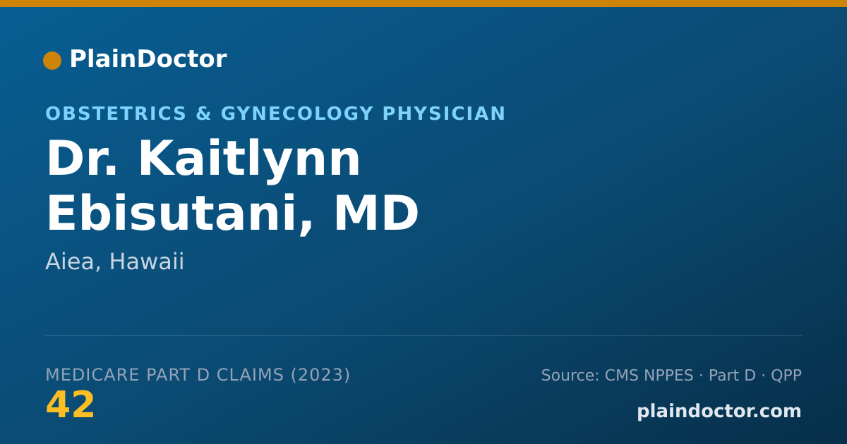 Shareable card for Kaitlynn Ebisutani, MD - Obstetrics & Gynecology Physician, Aiea, HI