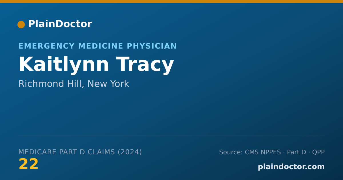 Shareable card for Kaitlynn Tracy - Emergency Medicine Physician, Richmond Hill, NY