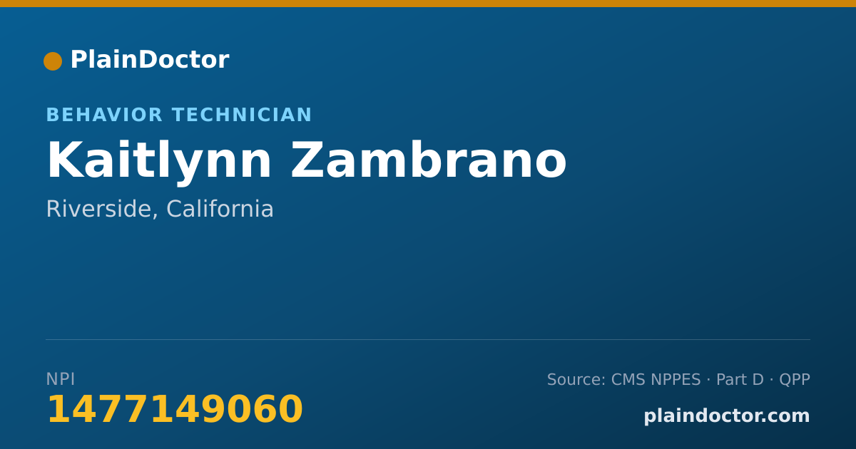 Shareable card for Kaitlynn Zambrano - Behavior Technician, Riverside, CA