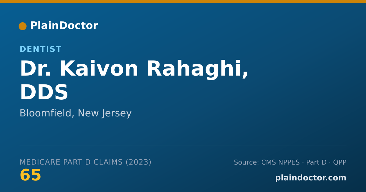 Shareable card for Kaivon Rahaghi, DDS - Dentist, Bloomfield, NJ