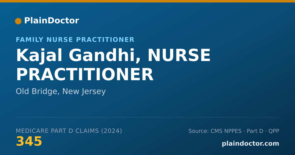 Shareable card for Kajal Gandhi, NURSE PRACTITIONER - Family Nurse Practitioner, Old Bridge, NJ