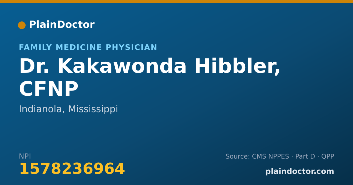 Shareable card for Kakawonda Hibbler, CFNP - Family Medicine Physician, Indianola, MS
