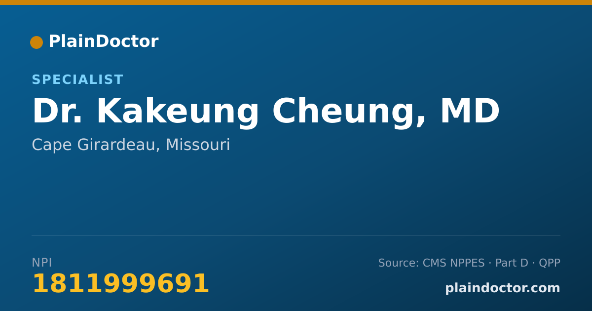 Shareable card for Kakeung Cheung, MD - Specialist, Cape Girardeau, MO