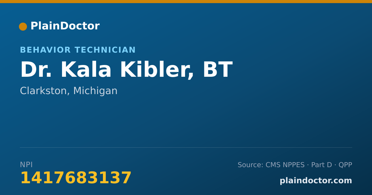 Shareable card for Kala Kibler, BT - Behavior Technician, Clarkston, MI