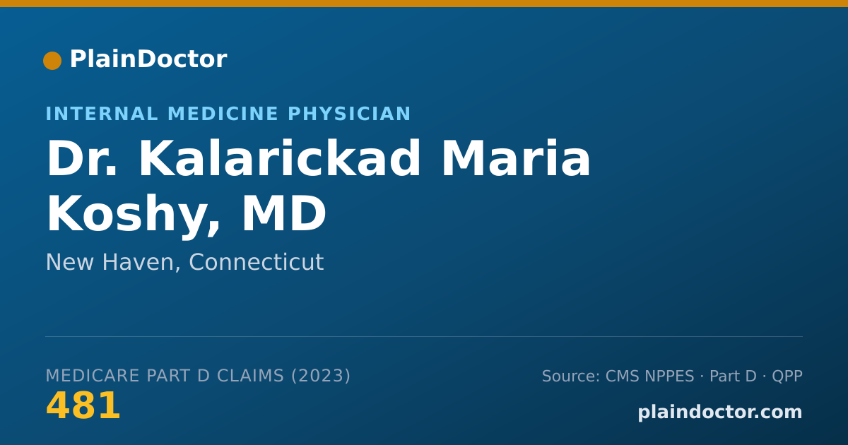 Shareable card for Kalarickad Maria Koshy, MD - Internal Medicine Physician, New Haven, CT