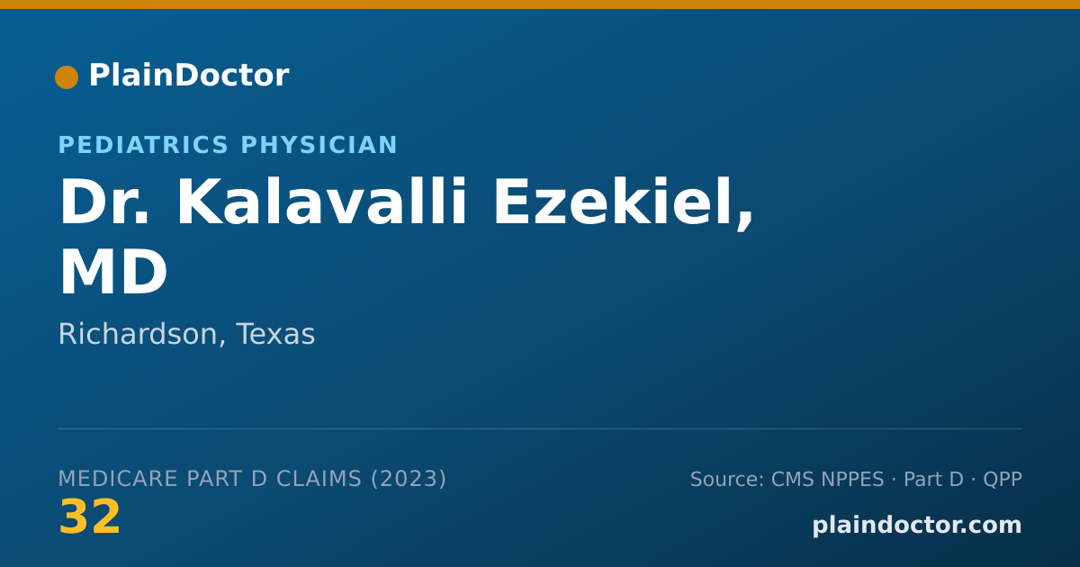 Shareable card for Kalavalli Ezekiel, MD - Pediatrics Physician, Richardson, TX