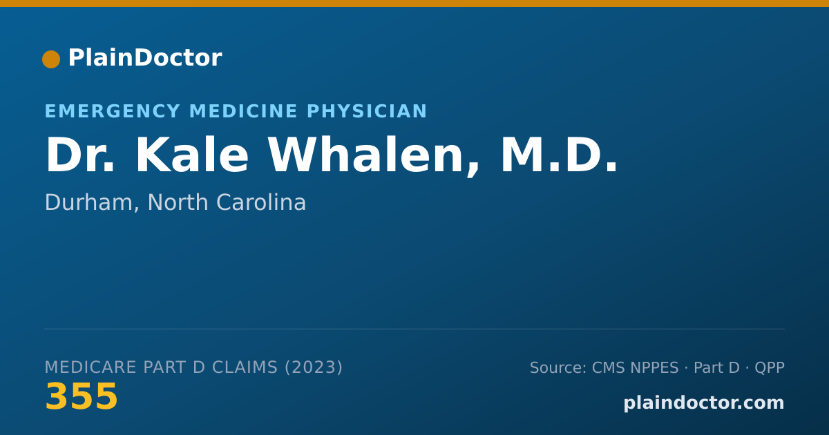 Shareable card for Kale Whalen, M.D. - Emergency Medicine Physician, Durham, NC