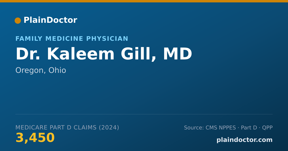 Shareable card for Kaleem Gill, MD - Family Medicine Physician, Oregon, OH