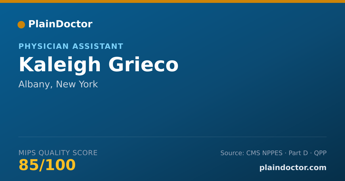Shareable card for Kaleigh Grieco - Physician Assistant, Albany, NY