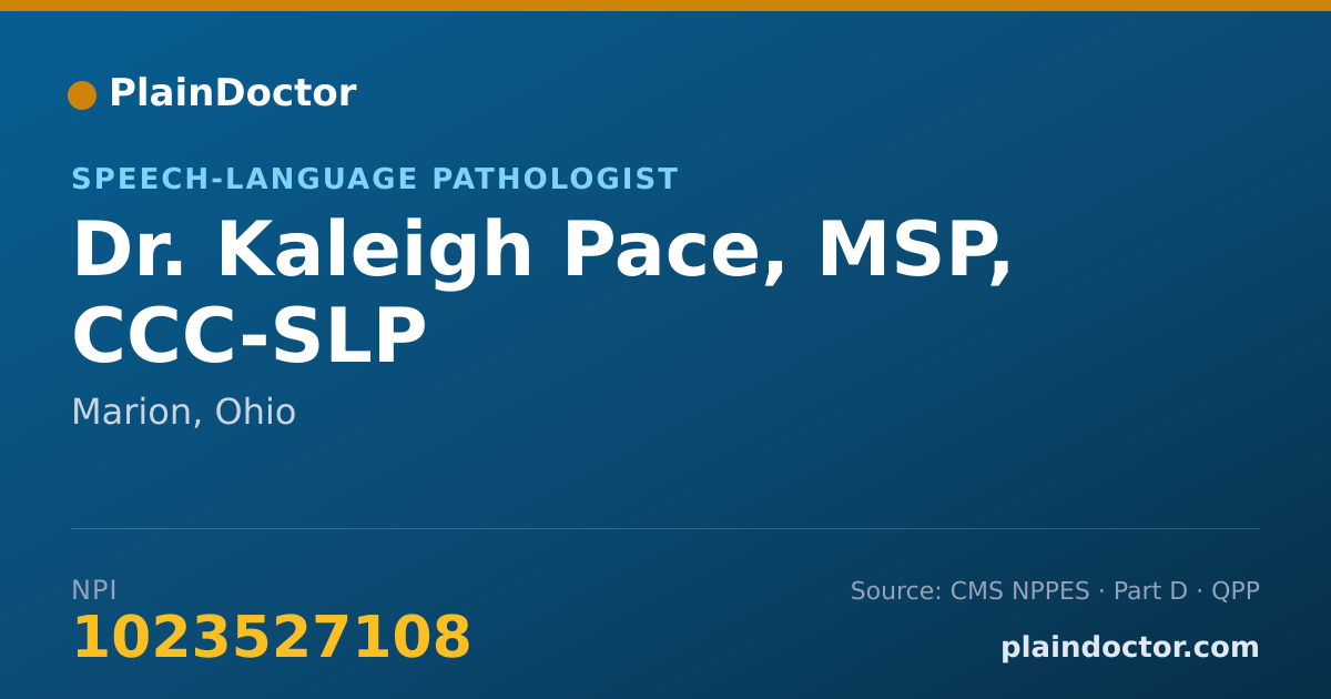 Shareable card for Kaleigh Pace, MSP, CCC-SLP - Speech-Language Pathologist, Marion, OH