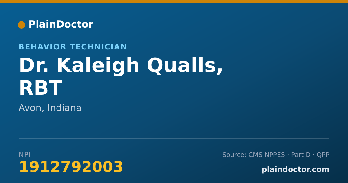 Shareable card for Kaleigh Qualls, RBT - Behavior Technician, Avon, IN