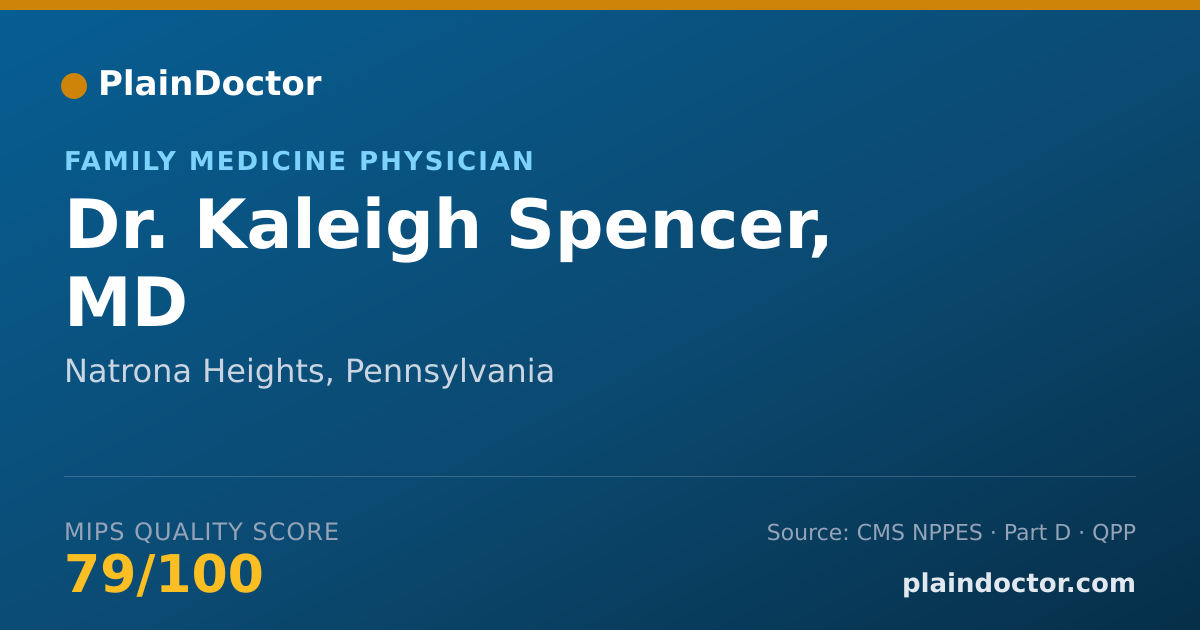 Shareable card for Kaleigh Spencer, MD - Family Medicine Physician, Natrona Heights, PA