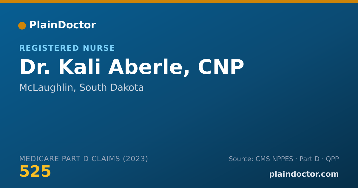 Shareable card for Kali Aberle, CNP - Registered Nurse, McLaughlin, SD