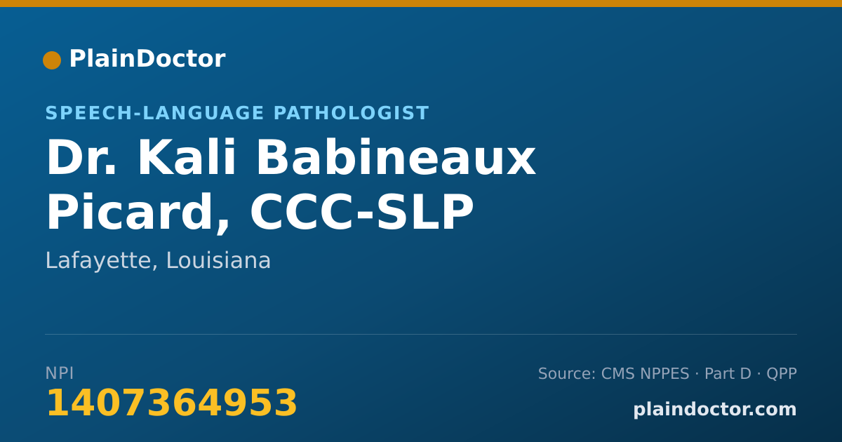 Shareable card for Kali Babineaux Picard, CCC-SLP - Speech-Language Pathologist, Lafayette, LA