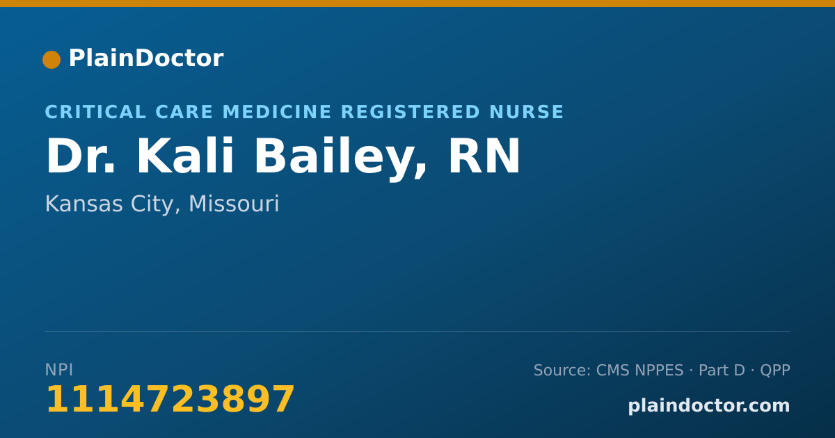 Shareable card for Kali Bailey, RN - Critical Care Medicine Registered Nurse, Kansas City, MO