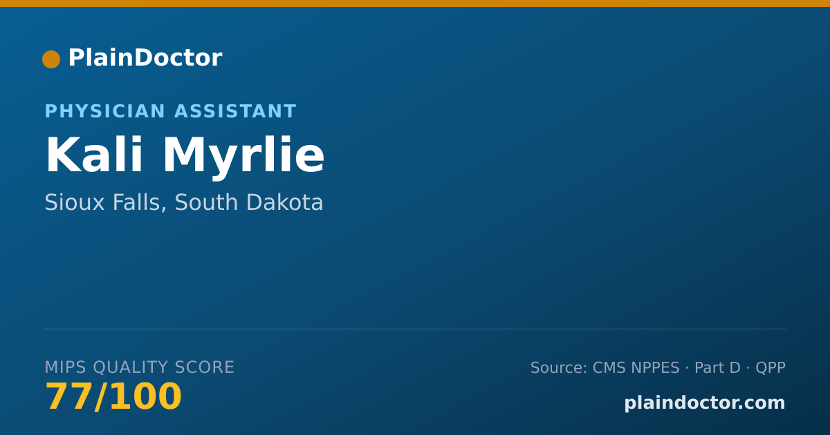 Shareable card for Kali Myrlie - Physician Assistant, Sioux Falls, SD