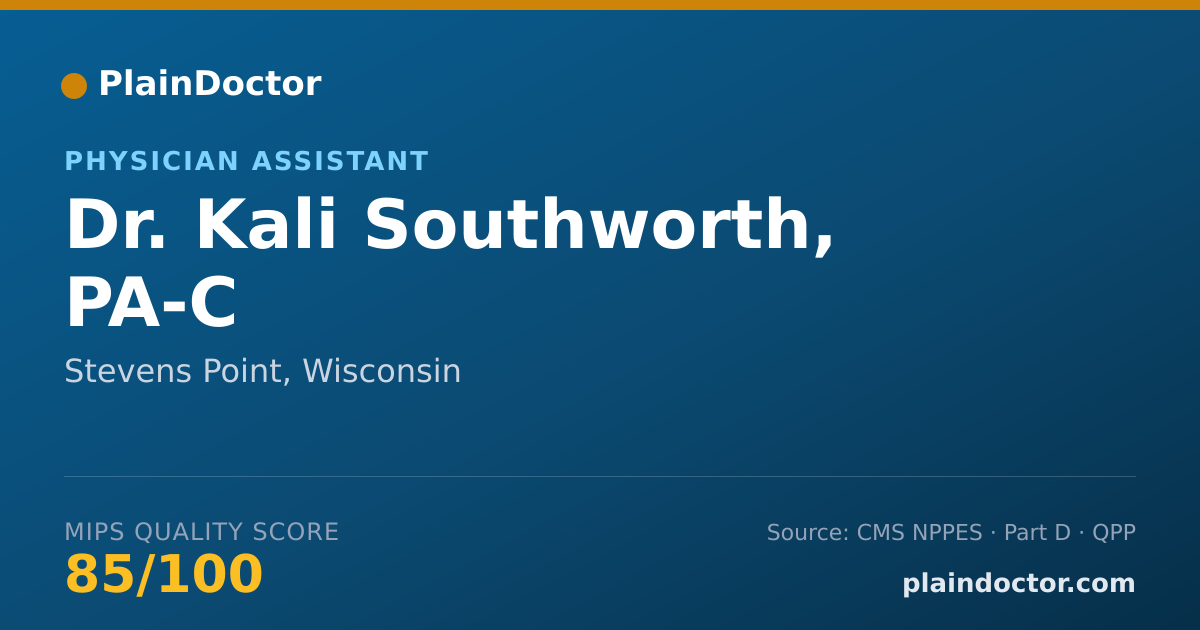 Shareable card for Kali Southworth, PA-C - Physician Assistant, Stevens Point, WI